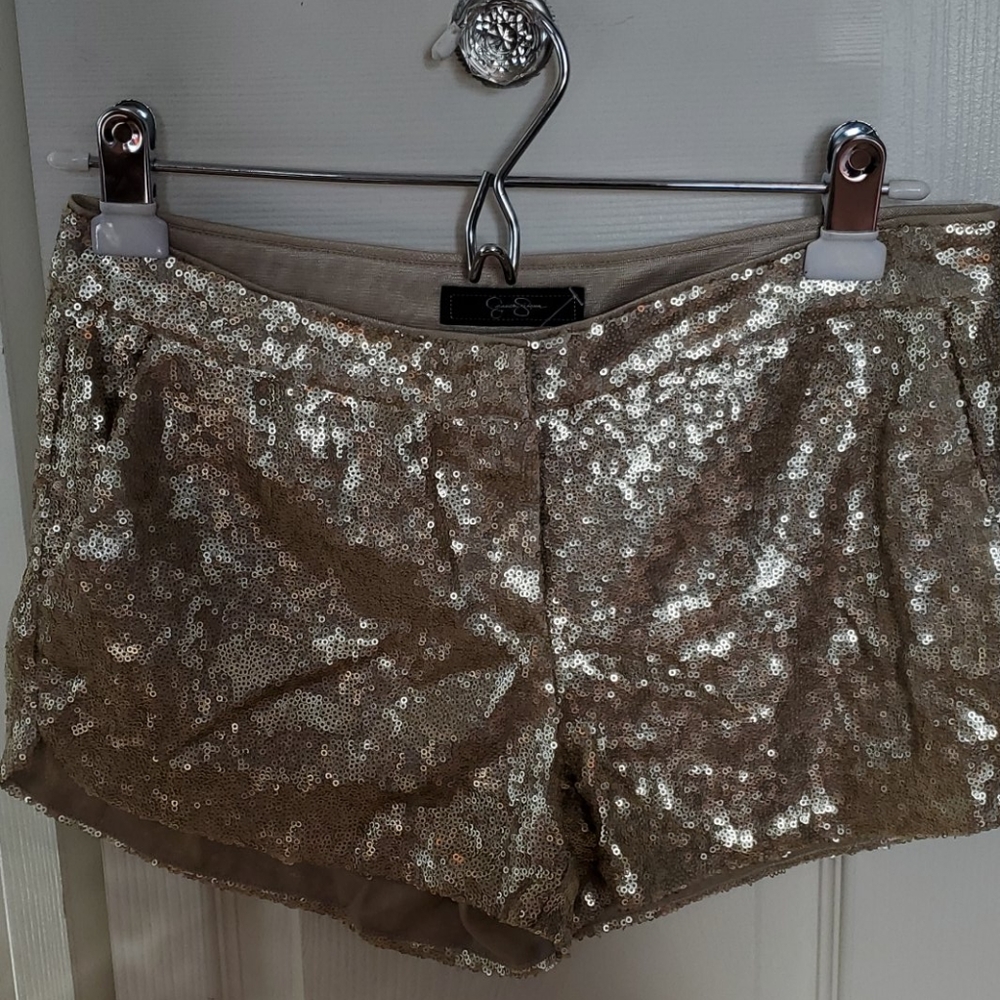 NWT Jessica Simpson Gold sequin shorts